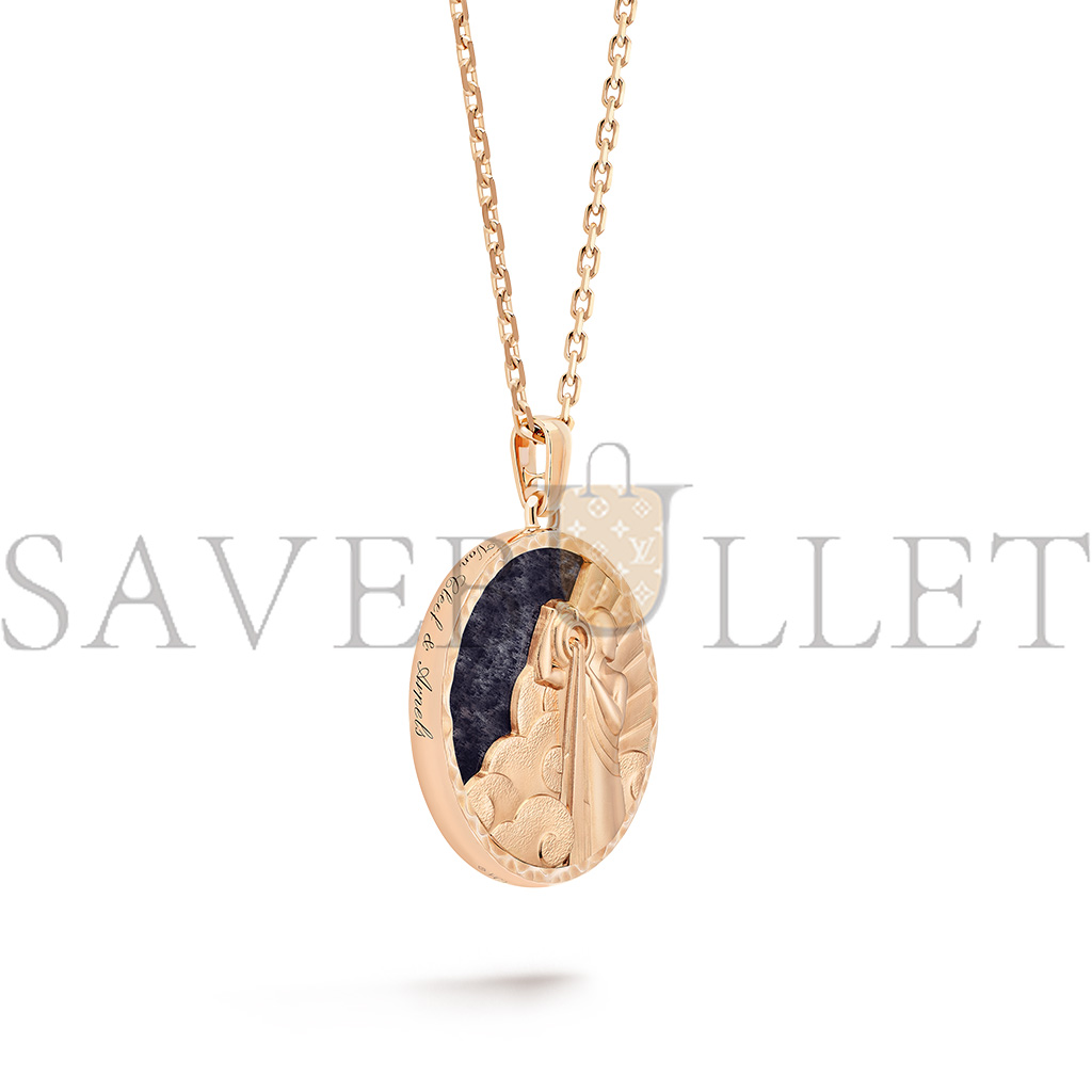 V*N CL*F arpels zodiaque long necklace aquarii (aquarius) - rose gold, aventurine  vcarp9rc00
